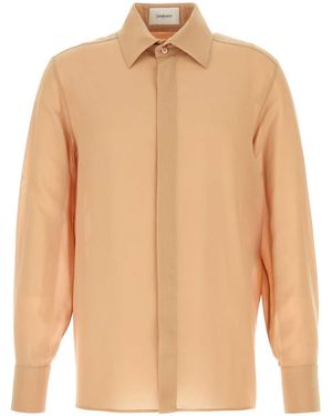 Saint Laurent Peach Crepe Shirt - Natural