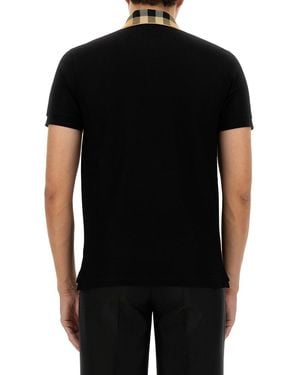 Burberry Cotton Polo T-Shirts - Black