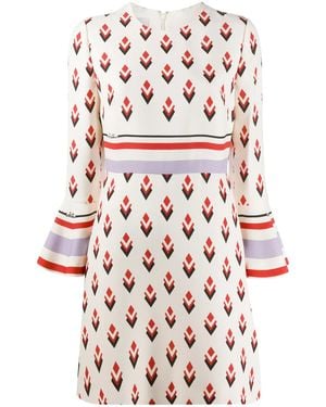 Valentino Geometric-Print Dress - Red