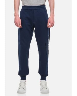 McQueen Cotton 'Graffiti' Jogging Trousers - Blue