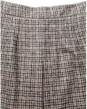 Dolce & Gabbana Tweed High Waist A-Line Mini Skirt Alpaca Wool Nylon - Grey