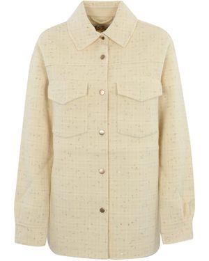 Mc2 Saint Barth Chantel Wool Shirt Jacket - Natural