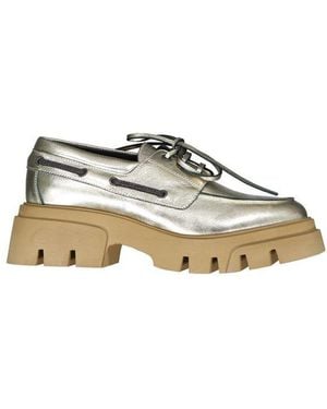 Brunello Cucinelli Leather Loafers - Metallic