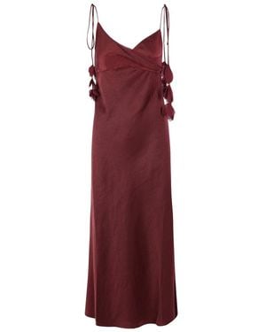 Self-Portrait Long Dress Polyester - Purple