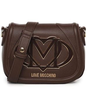 Love Moschino Shoulder Bag With Maxi Logo - Brown