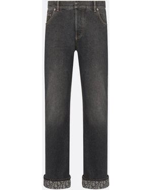 Dior Cotton Jeans Denim Pants - Gray