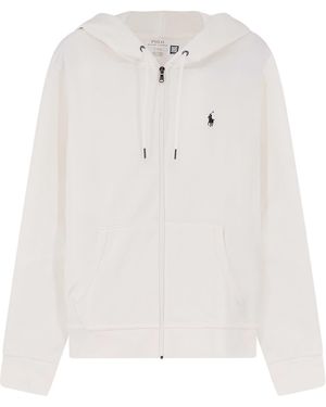 Polo Ralph Lauren Cotton Blend Sweatshirt With Iconic Logo - White