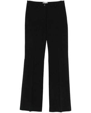 Via Masini 80 Cotton Wide-Leg Trousers - Black