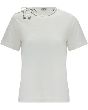 Burberry Cotton Lace-Detail T-Shirt T-Shirts - White