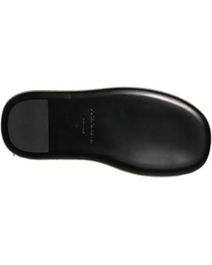 Dolce & Gabbana Crystal Embellished Platform Slides Shoes Cotton Goat Leather - Black