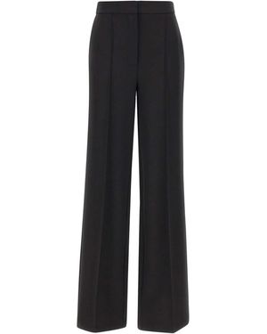 Elisabetta Franchi Crepe Wide-Leg Trousers Polyester - Black