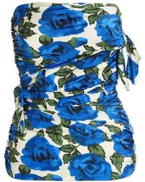 Philosophy Di Lorenzo Serafini 'Flower Bloom' Off-Shoulder Top - Blue