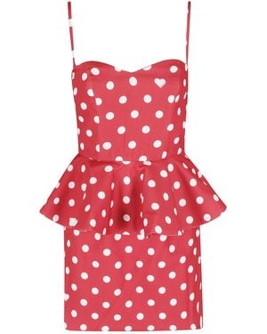 Fiorucci Dot Crepe Pelum Mini Dress - Red