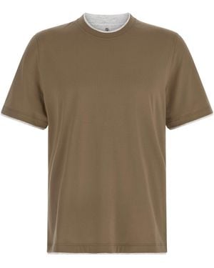 Brunello Cucinelli Double Layer T-Shirt - Green