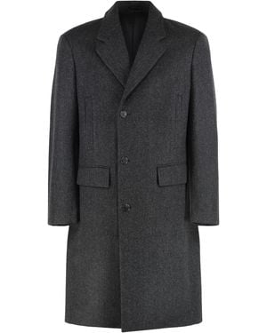 Prada Single-Breasted Wool Coat Virgin - Black