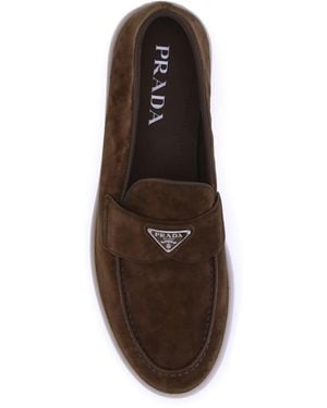 Prada Suede Loafers Upper: Suede; Sole: Rubber - White