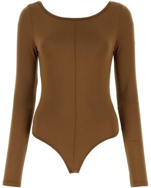 Agolde Paulette Long Sleeved Bodysuit - Brown