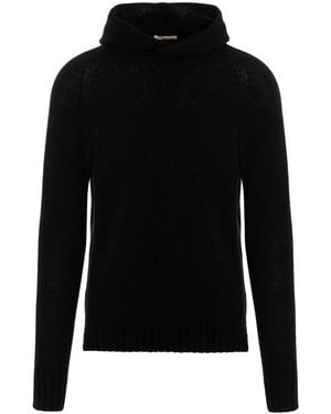 Ma'ry'ya Cashmere Blend Wool Hoodie - Black