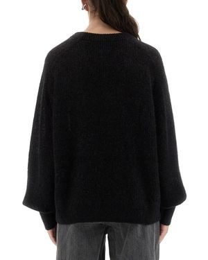 ROTATE BIRGER CHRISTENSEN Lightweight Jersey With Logo Lining: No Lining Jumpers - Black