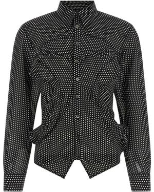 Junya Watanabe Polka Dot Shirt Polyester Shirt, Blouse - Black