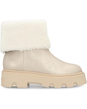 Moncler Shearling Boots Montonesuede - Natural