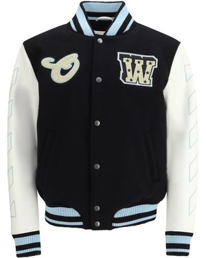 Off-White c/o Virgil Abloh Varsity Star Logo Jacket - Black
