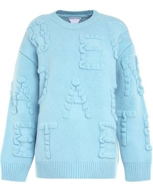 Bottega Veneta Crew-Neck Wool Jumper Polyamide - Blue