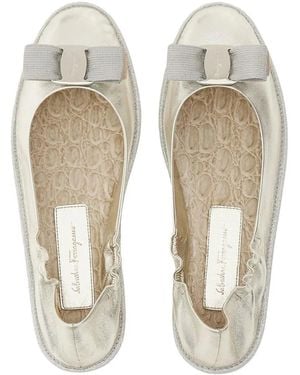Ferragamo Nomadic Stories Ballet Flats - White