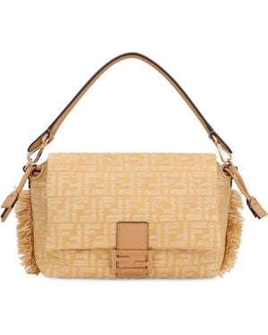 Fendi Handbag Mamma Baguette Natural-Honey Polyamide Hand Bags - Brown
