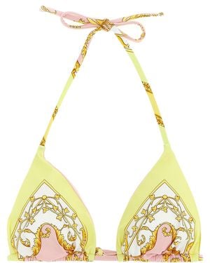 Versace Bra Barocco Print Nylon Beachwear - Yellow