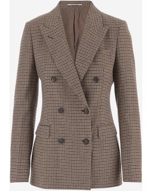 Tagliatore Wool-Blend Double-Breasted Jacket - Brown