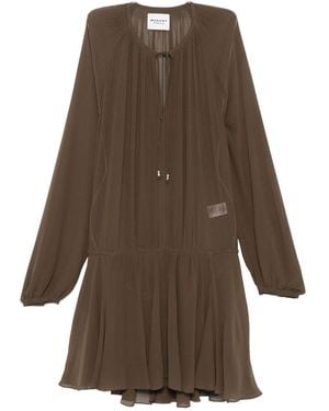 Isabel Marant Marant Etoile Dress With Pleated Skirt - Brown