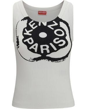 KENZO Boke Flower 2.0 Ribbed Tank Top Cotton; Elastane - Grey