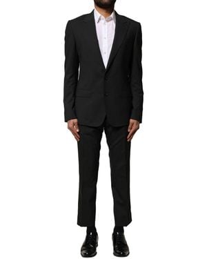 Dolce & Gabbana Black Wool 2 Piece Single Breasted Suit
