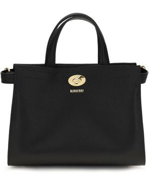Burberry Mini Cotswolds Check Top Handle Bag Cotton; Polyester Handbags - Black