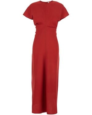 TOTEME Dress Crew Neck Wool - Red