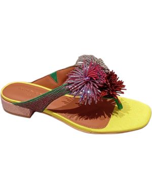 Kurt Geiger Pom T-Bar Flat Calf Leather - Red