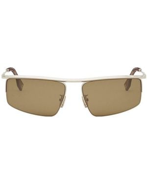 Fendi Sunglasses Rectangle Full Rim, Frame And Lens Fe40141U32E - Natural