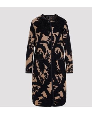 Etro Reversible Floral Jacquard Coat - Black