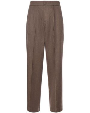 Bonsai Wool Blend Trousers With Pleats - Brown