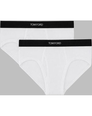Tom Ford Cotton Briefs Two-Pack Underwear - White