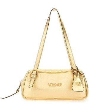 Versace Shoulder Bag Bowling Tag - Natural