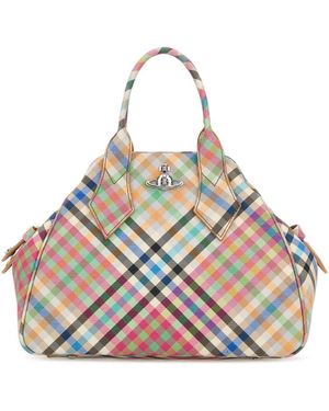 Vivienne Westwood Printed Canvas Medium Yasmine Handbag - Grey