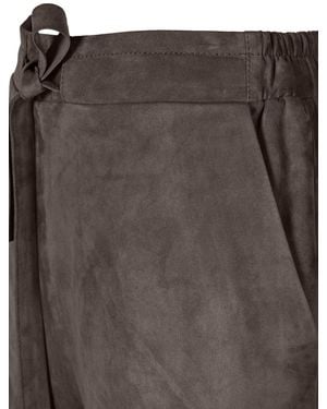 DESA NINETEENSEVENTYTWO Pants Suede Leather - Brown