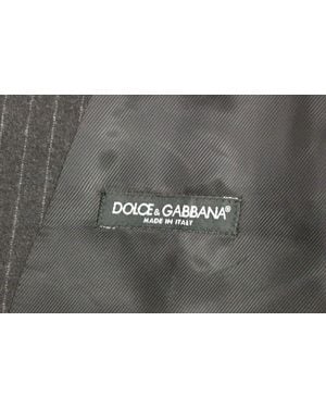 Dolce & Gabbana Striped Wool Logo Vest Gilet Vests Clothing - Black