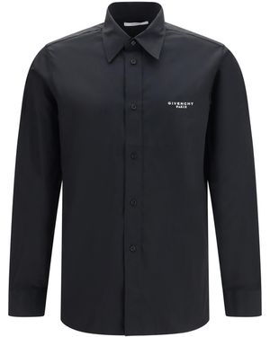 Givenchy Embroidered Poplin Shirt - Blue