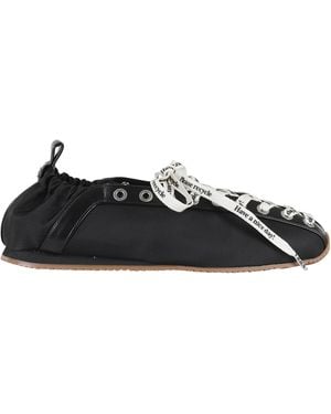 Ganni Lace Up Sporty Ballerina Nylon Polyurethane Calzature - Black