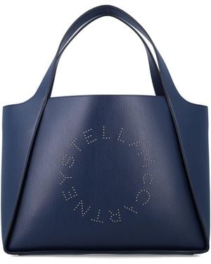 Stella McCartney Perforated Logo Tote Polyamide - Blue