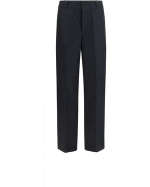 Prada Technical Wide-Leg Trousers Canvas Cotton; Polyamide - Blue