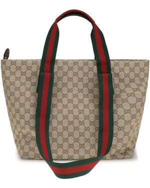 Gucci Small Gg Motif Tote Bag - Natural
